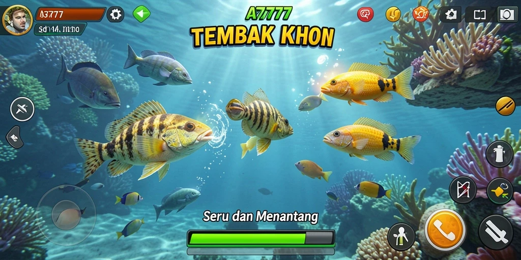 Tampilan screenshot A7777 menampilkan aksi tembak ikan yang seru.