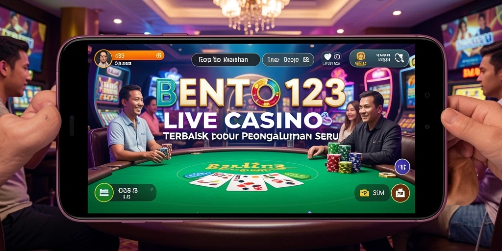 Tampilan gameplay BENTO123 dengan dealer langsung di Live Casino.