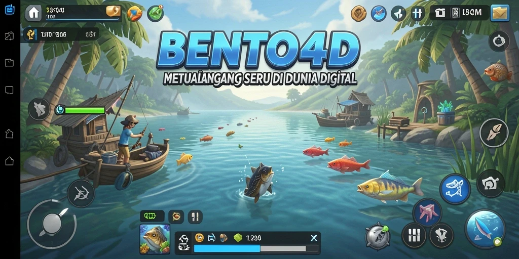 Tampilan gameplay menarik dari BENTO4D yang menampilkan momen memancing seru.