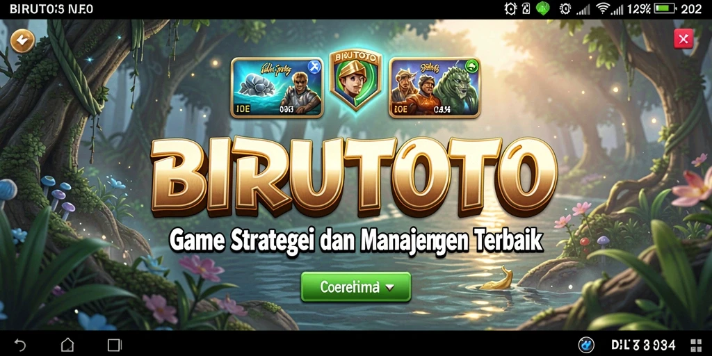Screenshot gameplay BIRUTOTO yang menunjukkan strategi dan manajemen.