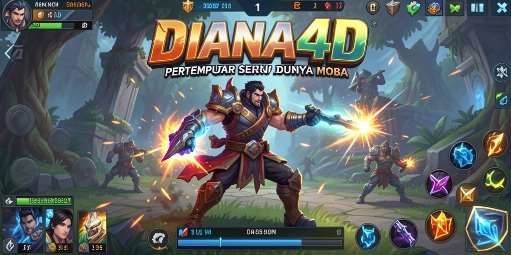 Gameplay intens DIANA4D dengan pertempuran strategis dalam MOBA.