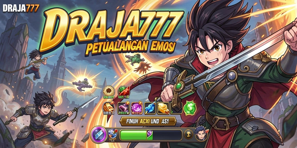 Gameplay DRAJA777 menampilkan pertarungan karakter Anime yang mendebarkan.