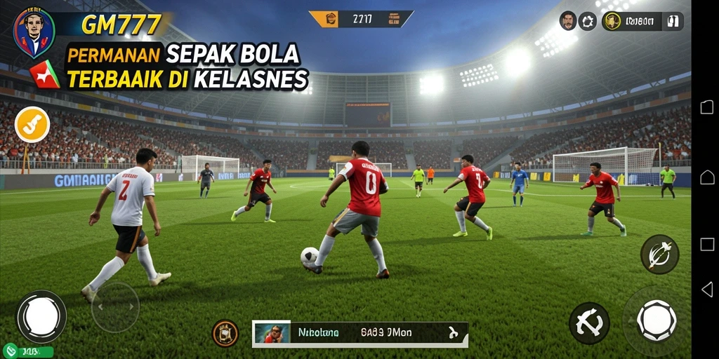 Tampilan menarik dari gameplay sepak bola di GM777.