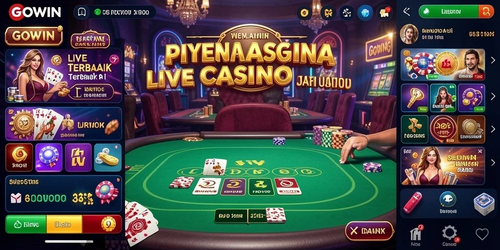 Tampilan gameplay Live Casino GOWIN yang menarik dan interaktif.