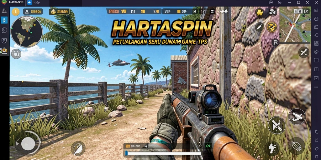 Screenshot HARTASPIN menampilkan aksi seru gameplay TPS.