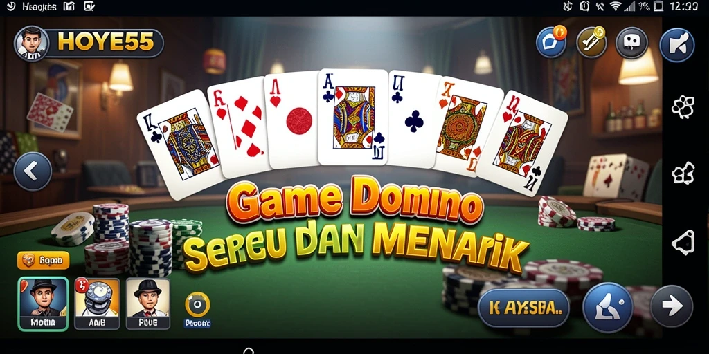 Tampilan gameplay seru dalam aplikasi HOYE55 Domino.