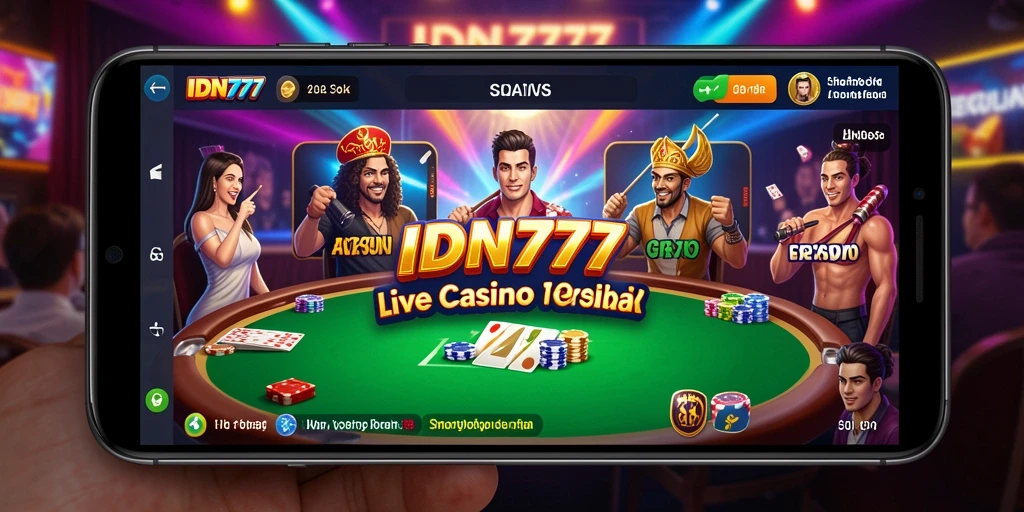 Tampilan interaksi dealer dalam gameplay Live Casino IDN777.
