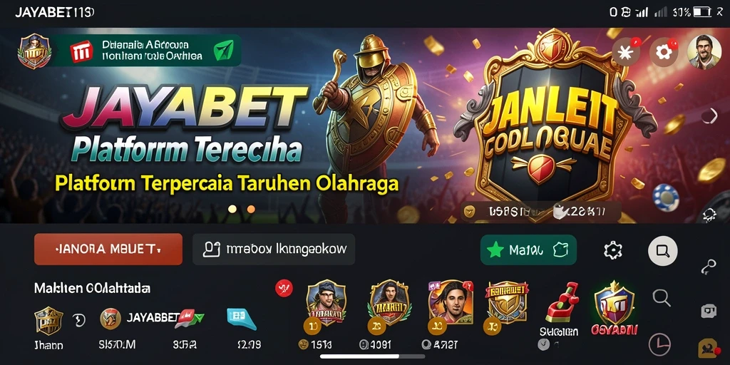 Screenshot utama JAYABET menampilkan antarmuka taruhan olahraga yang menarik.
