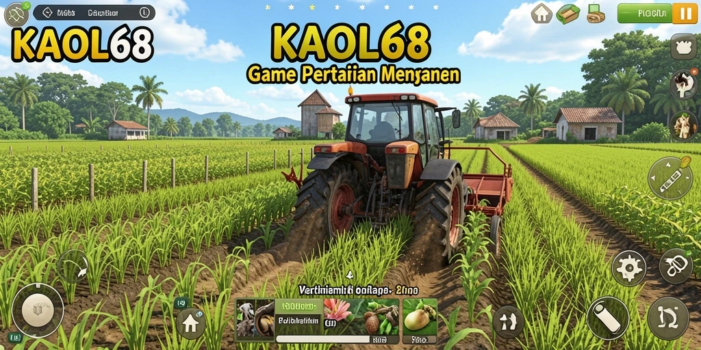 Tangkapan layar gameplay KAOL68 memperlihatkan aktivitas bertani yang seru dan interaktif.