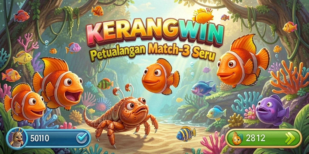 Tampilan gameplay seru KERANGWIN yang penuh warna.