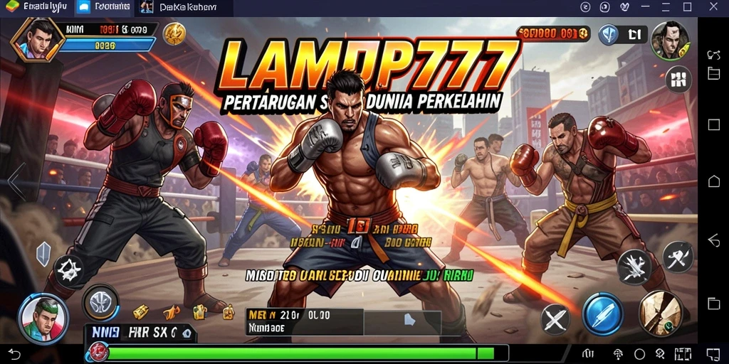 Tampilan gameplay LAMPU777 menampilkan aksi perkelahian yang seru.