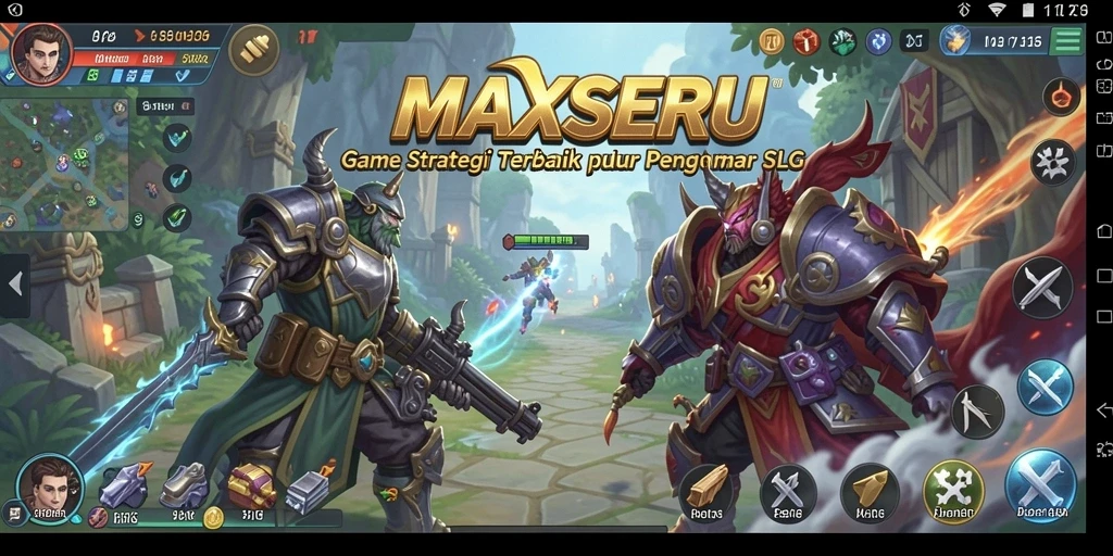 Tampilan gameplay MAXSERU yang penuh strategi dan petualangan.