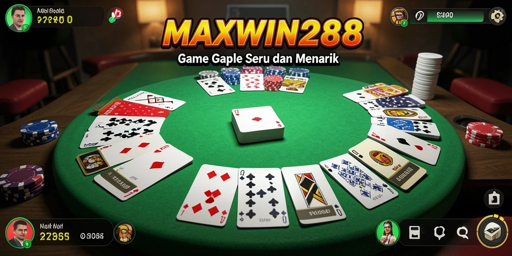 Screenshot MAXWIN288 yang menunjukkan keseruan gameplay Gaple.