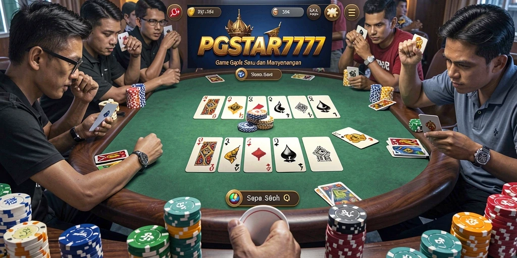 Screenshot PGSTAR777 menampilkan gameplay Gaple yang seru dan interaktif.