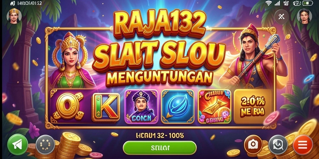 Screenshot utama RAJA132 menunjukkan gameplay Slot yang menarik dan penuh warna.