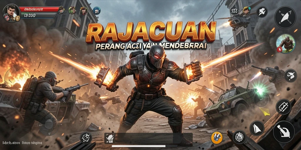 Tampilan seru dari gameplay RAJACUAN yang penuh aksi.