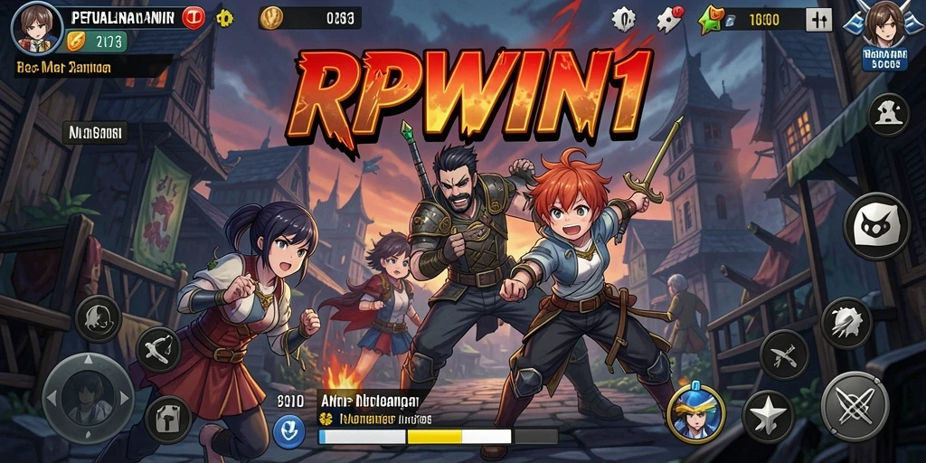 Screenshot utama RPWIN1 menampilkan aksi dinamis dalam dunia Anime.