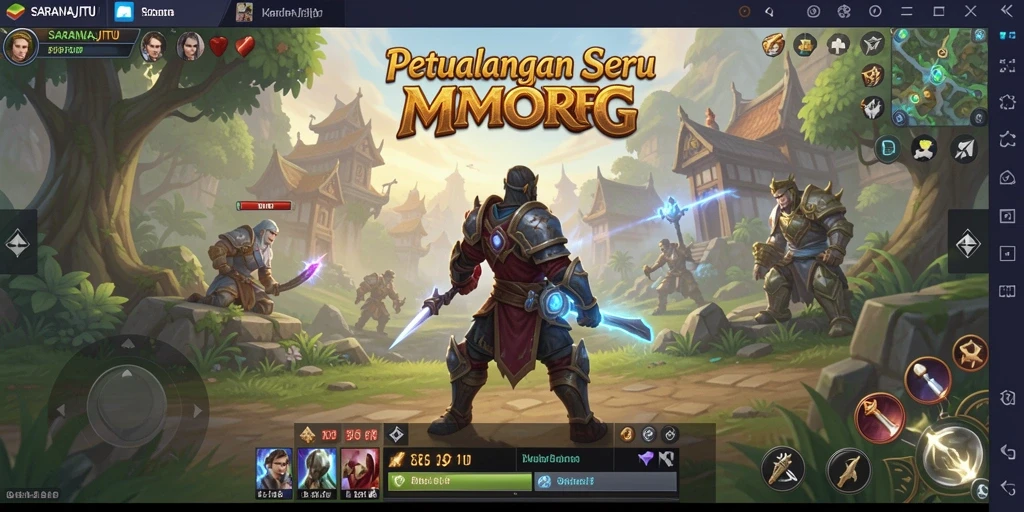 Gameplay seru dalam SARANAJITU yang menampilkan petualangan MMORPG.