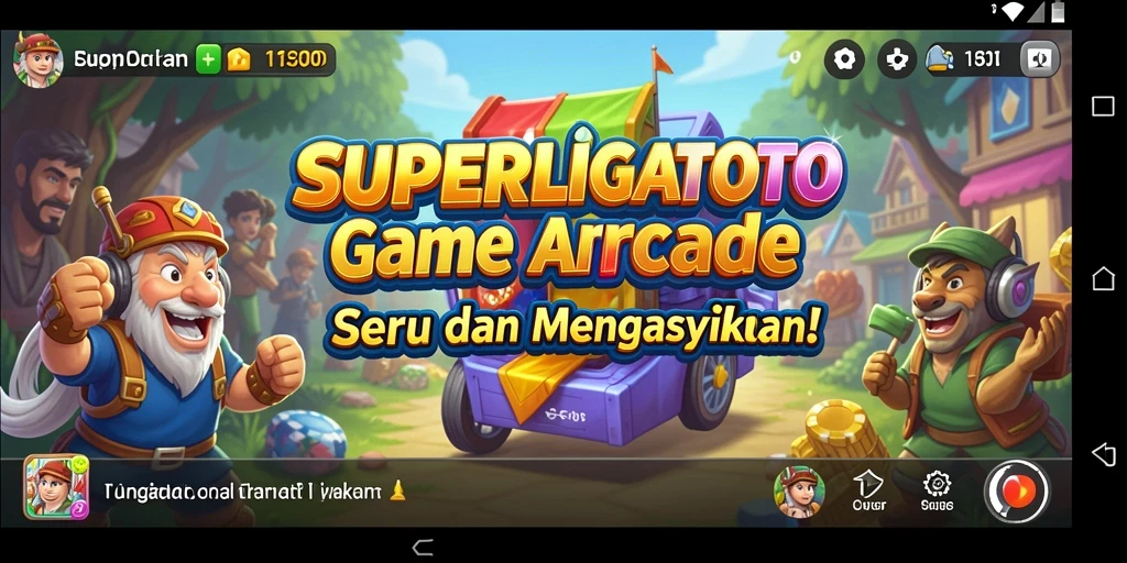 Tampilan gameplay SUPERLIGATOTO yang seru dan menegangkan.