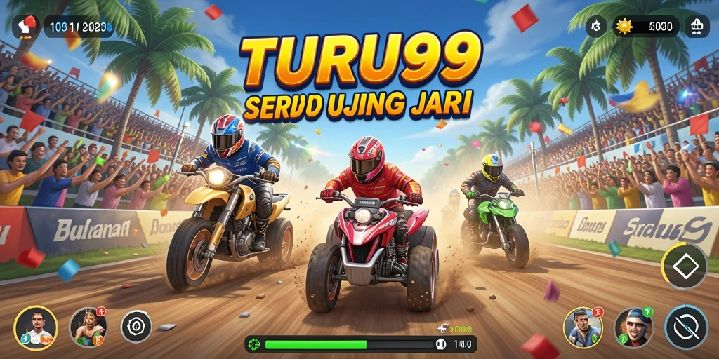 Screenshot gameplay TURU99 yang menampilkan aksi balapan cepat.