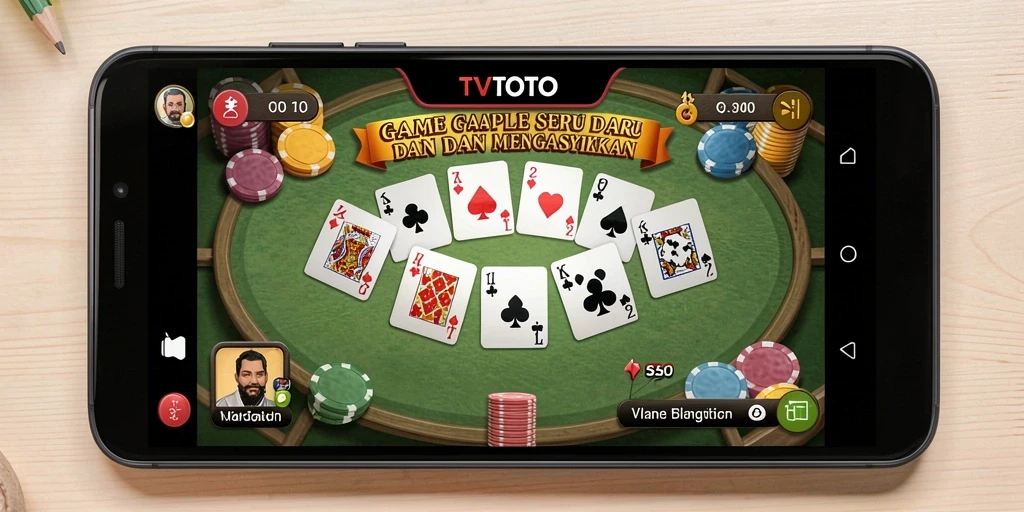 Tampilan menarik dari gameplay Gaple TVTOTO yang seru.