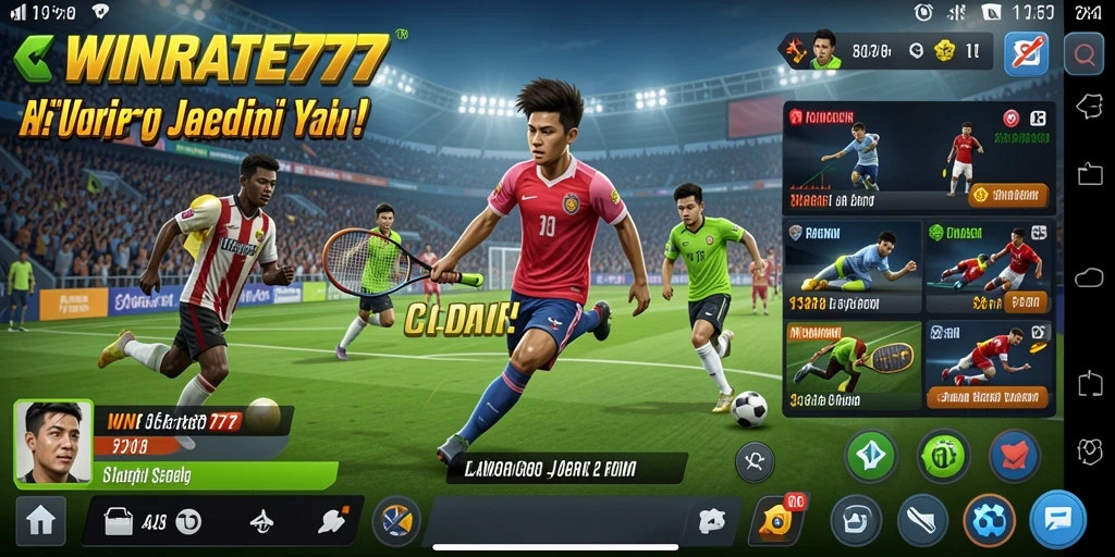 Screenshot utama WINRATE777 yang menampilkan aksi seru di lapangan.