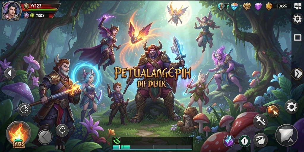 Tampilan gameplay seru dalam YY123 saat berpetualang.
